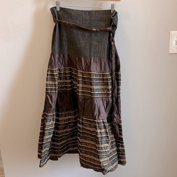 Rinascimento Skirt Linea Misqui Ruffles Taffeta Removable Belt Size Medium - Picture 1 of 10